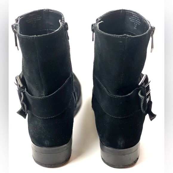 Marc Fisher Black Parole Buckle Moto Boots - Picture 5 of 10